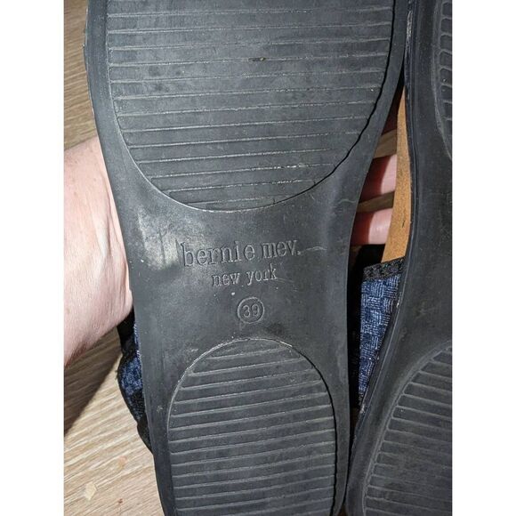 Bernie Mevs Women's Stretch Woven Elastic Leather Sandals Blue Size 39 - Picture 4 of 11